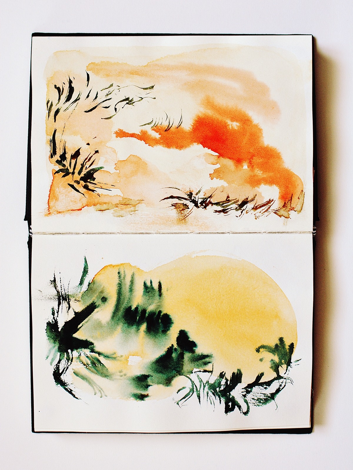 suhaylah. — Sketchbook: sunset and sunrise on the hillside....