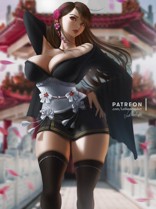 dalinscar:  Tifa Kimono by Lolliedrop https://www.artstation.com/lolliedrop