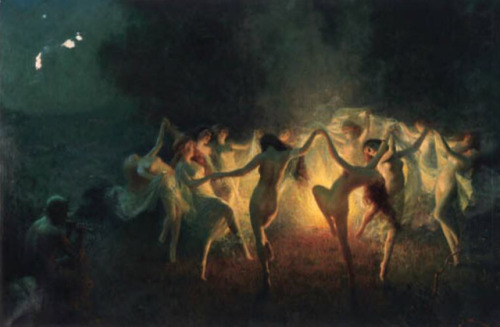 Joseph Tomanek (Czech, 1889-1974, b. Straznice, Czechoslovakia) - Nymphs Dancing To Pan&rsquo;s 