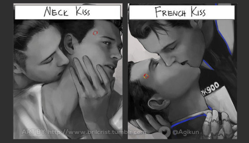 brilcrist: Doing RexClypeusKiss kiss meme, Connor centric >w< i’m too lazy to tag what each sh