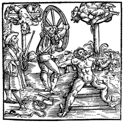 deathandmysticism:  Breaking wheel execution, Augsburg, 1586 