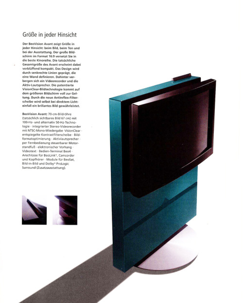 Bang & Olufsen, Programme brochure for Germany, 1997. BeoSound Ouverture, BeoSound 9000, BeoCent
