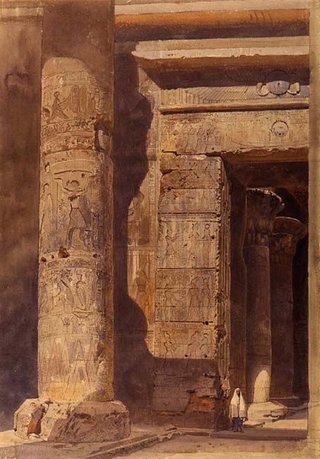 ancient-egypts-secrets:  An Entranceway at Karnak, Egypt  Carl Friedrich Heinrich