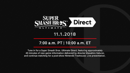 nintendo: Tune in 11/1 for roughly 40 minutes of new information in the final Super Smash Bros. Ulti