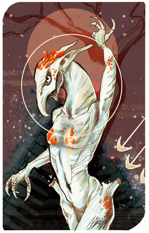 fleshwerks:Re-uploading the Evanuris. From left to right, Fen’harel, Mythal, Andruil, June, Fa