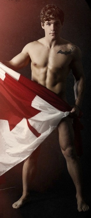 hot-guys-at-random:  Michael Hamm wearing nothing but a flag