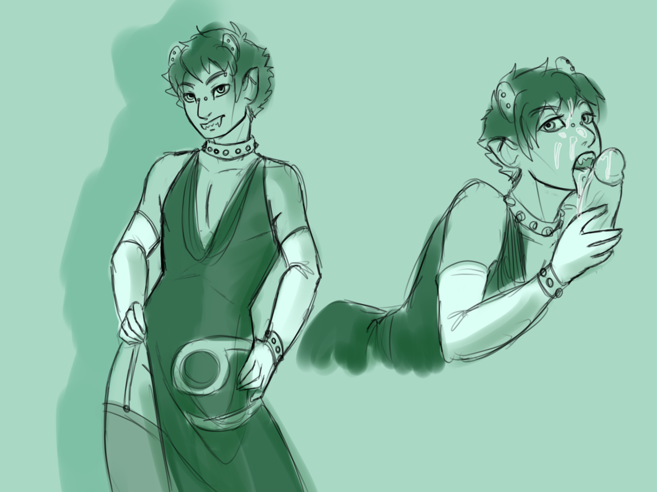 cherrybulges:  Doodled some jadeblood Karkats.Too late do I realize he just looks