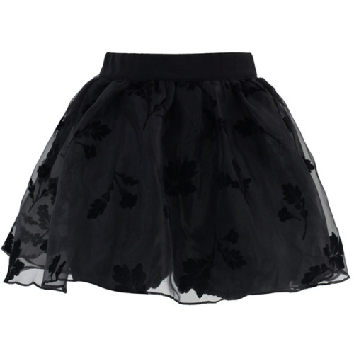 Chicwish Black Beloved Organza and Crepe Skort ❤ liked on Polyvore (see more short golf skirts)