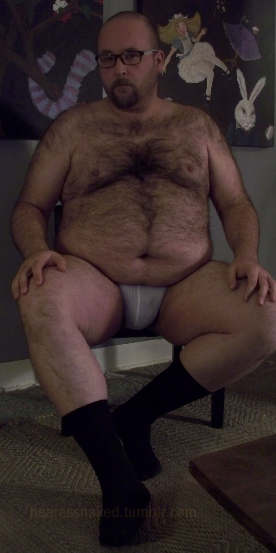 bearassnaked:  black socks/white jock