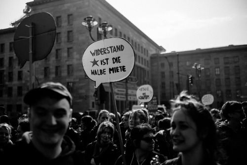 Protest march against the unscrupulous real estate “sharks” in Berlin and the insane and uncontrolle