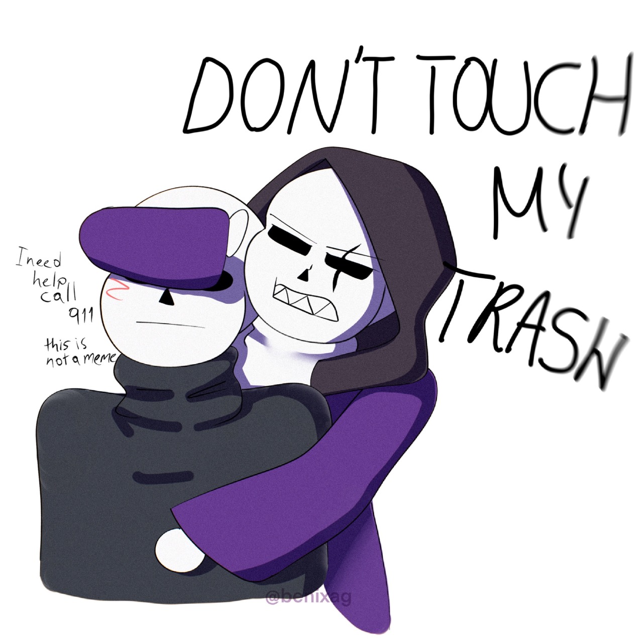 Tragic ded of Dust - meme - (Happy Birthday Dust!Sans and Science!Sans) 