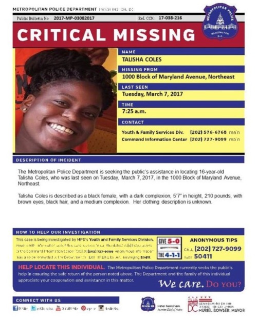 katiesmindpalace19912: weavemama: Over the past few days, a lot of black girls have gone missing a