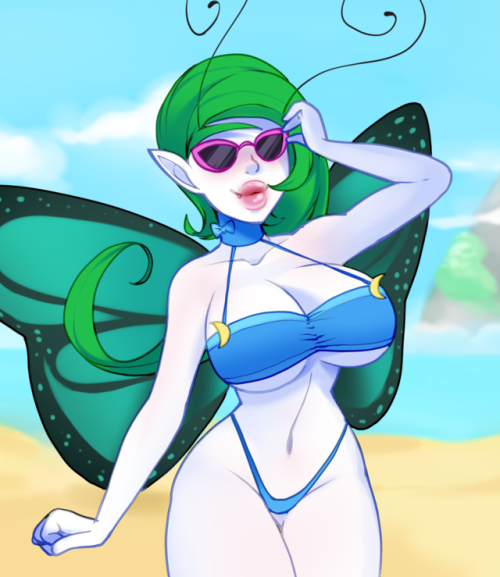 I love drawing bikinis and summer babes.This is Fiola. Did this one for my game, it’s on sale for 40