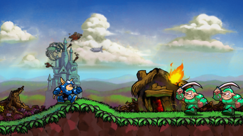 Here’s a Rocket Knight Adventures mockup I did inspired by the recent work of Lizardcube (Wonder Boy