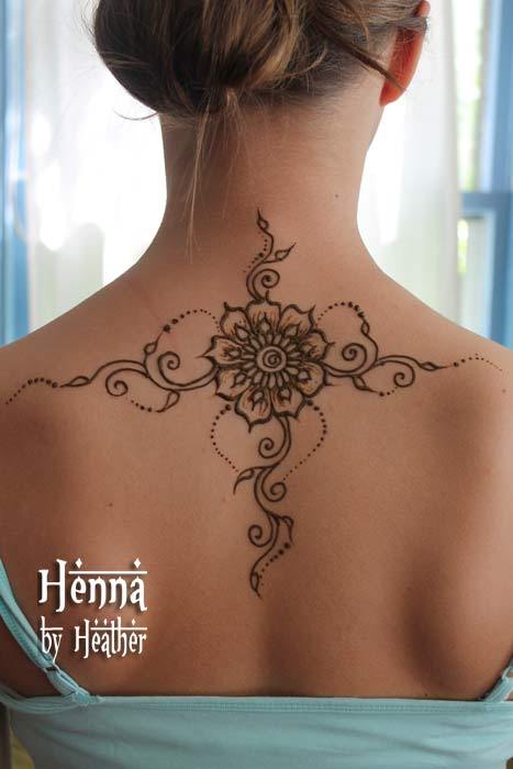 Henna back tattoo designs