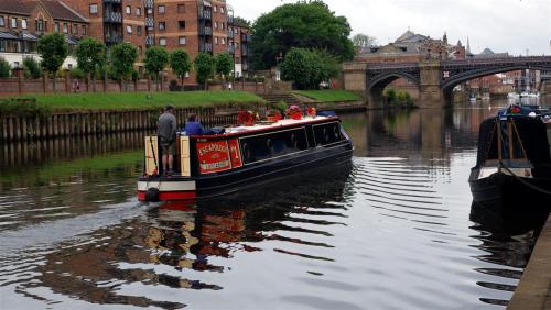 Barging on the River Ouse, York, England.