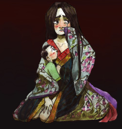 pancakestein:  Watercolor of the Kiritsubo Consort  - The Tale of Genji(insta)