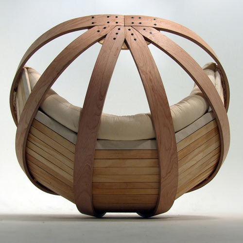 waterbears:  gayalienspacerocks:  iqagency:  Meet Cradle.This rocking chair is named “Cradle” was designed for creating a safe, comfortable, and relaxing space in which the user can dissipate the overstimulation of their senses. The design was heavily