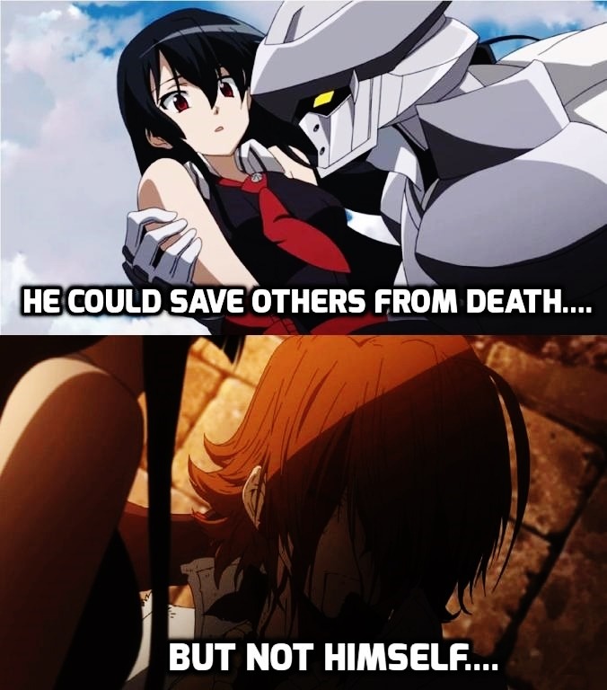 theangelofanime:
“ The Ultimate Irony of Akame Ga Kill!  Tatsumi - “He could save others from death….but not himself”
-Long Live Night Raid!
”