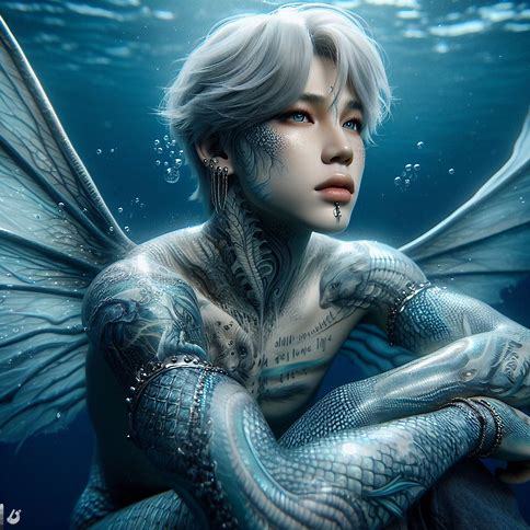 Just Wanted To Share Some Merman Jimin AI Generated Pics For A Fanfic That I'm Planing On Writing. Written