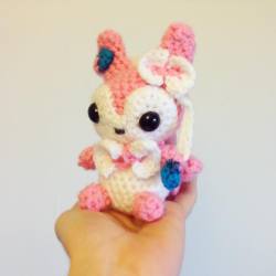 wolfiboi:  Cute #Sylveon #Amigurumi Thinking of making an #eeveelution set. #pokemoncrochet #pokemon #crochet #fairytype #fairypokemon #nymphia #eevee #crafts #crochetpokemon #gamergirl #fairys