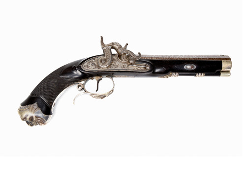 German percussion pistol, mid 19th century.from Gary Friedland Antique Arms & Armor