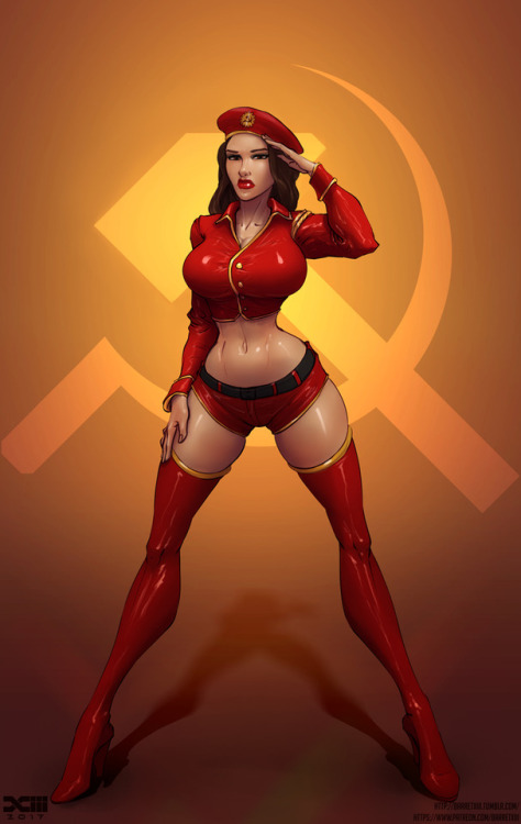 barretxiii:  Walk in commission for novakid750.Natasha from Command & Conquer Red Alert, delivering a patriotic salute!Please consider supporting me through Patreon, Gumroad, etc. ^_^Links for Patreon, Print shop, and others can be found HERE.