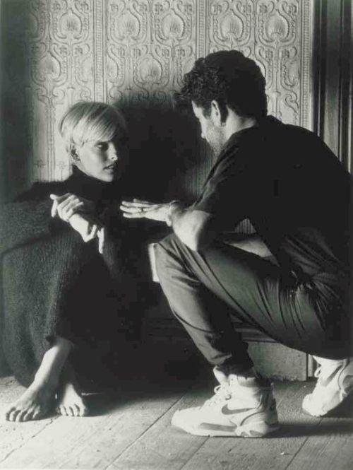 Linda Evangelista and George Michael. Freedom Music Video Backstage, 1992.