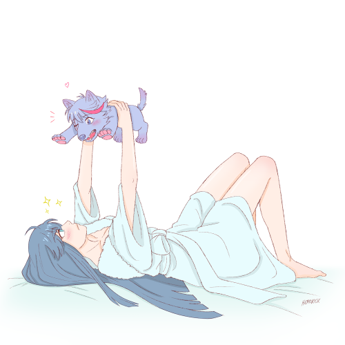 herokick:  how much bigger will you grow…? ☆ Fluffy la Scruffy AU ☆   <3 <3 <3