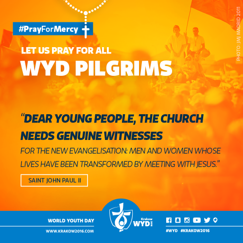 Cracow full of pilgrims! And yes, we pray for every pilgrim on WYD. Please join our prayers. We pray