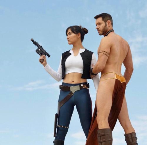 omghotmemes: This perfect cosplay of Princess Leia and Han Solo