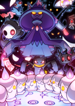 kada-bura:  When you live in the pokemon universe and try to contact spirits from beyond but end up summoning a horde of ghost pokemon instead  