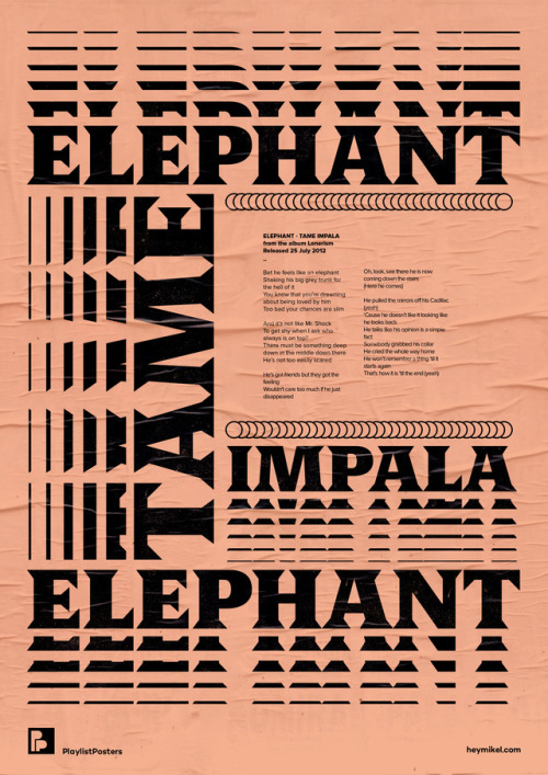 Playlist-posters // Tame Impala - Elephant