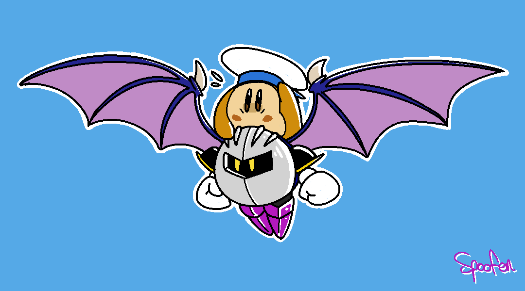 spoofen:
“I really wanted to draw Meta Knight so I made him take Sailor Dee on a flight
”
