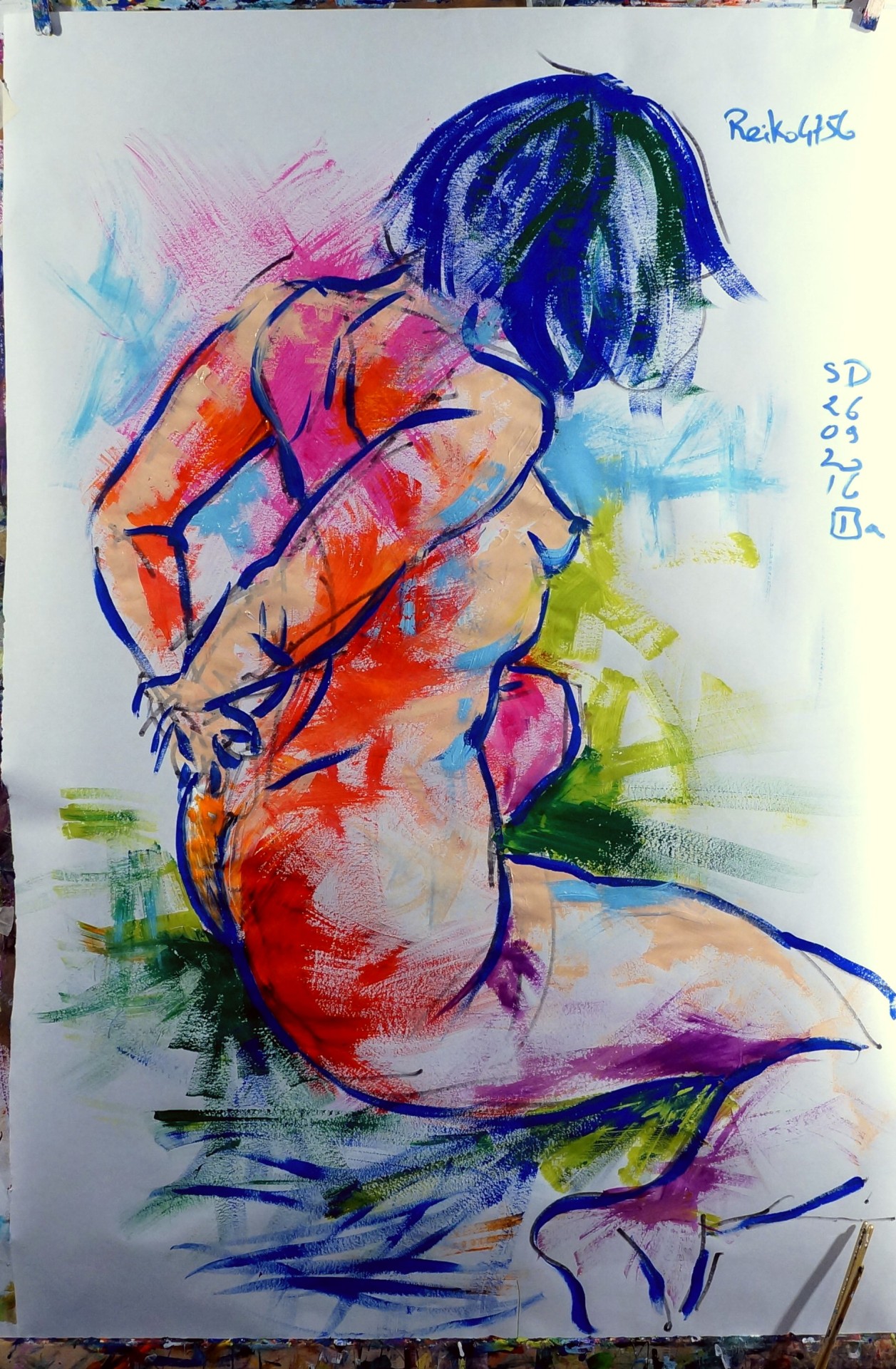 reiko4756:  peintre-stephane:  2 steps in a  painting.… first nude , second roped