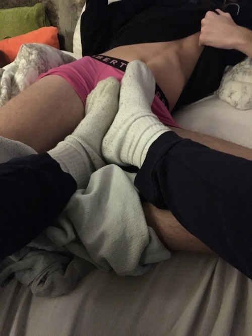 dirtytwink666: His cock enjoys my dirty socks  Fuck yeah&hellip;