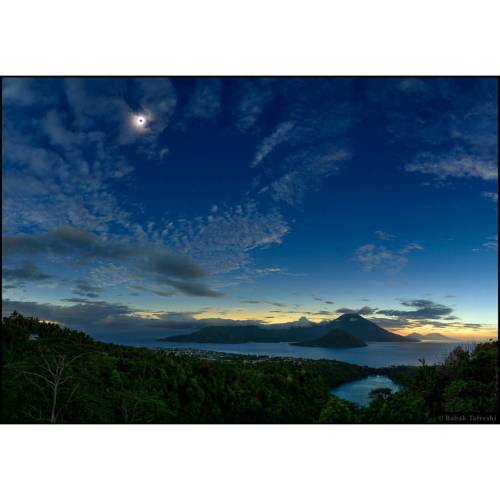 Dark Sun over Ternate #nasa #apod #sun #solareclipse #moon #newmoon  #volcano #ternate #indonesia #northmaluku #solarcorona #atmosphere #solarsystem #space #science #astronomy