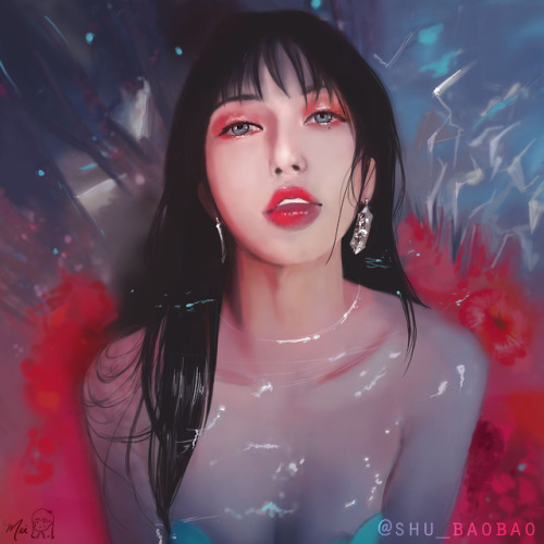 A fan art portrait of Hyuna that I did! It took some time to complete. This is a scene from the Trip