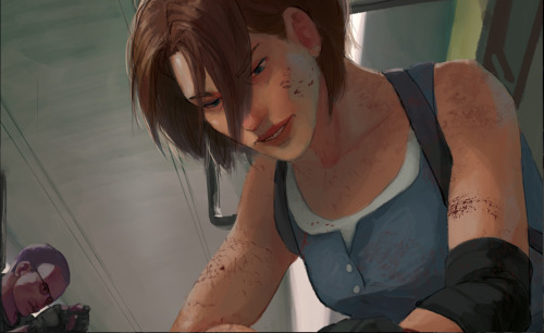Preview of my piece for the Remembering Raccoon City fan charity zine! I also did the cover!Fantasti