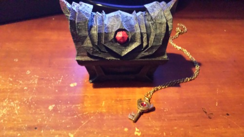 squidpirate:  I just opened up my belated Christmas present from my best friend and wow do I feel spoiled. An awesome, framed picture of Wolf Link and Midna from Twilight Princess that she did and the Boss Key chest made from a 3D printer. I am absolutely