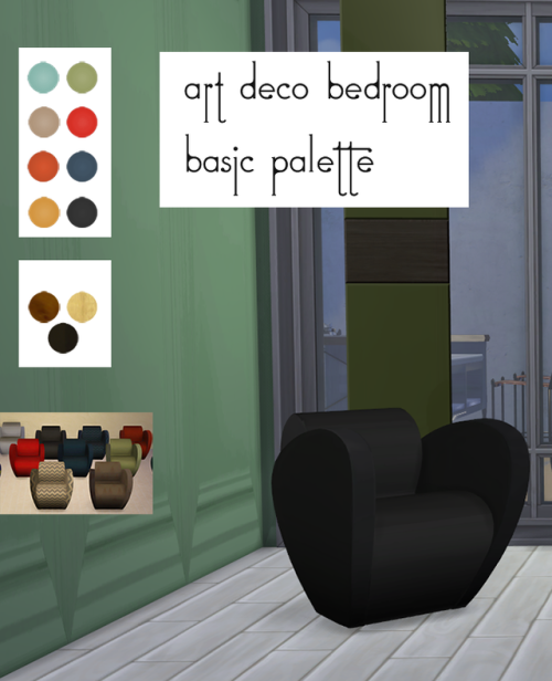 tkangie:Art Deco Bedroom. This project has been on my hard drive for two years! I finally decided to