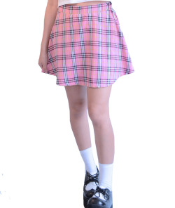 shop-cute:  Pink Tartan Skirt (Small) .99