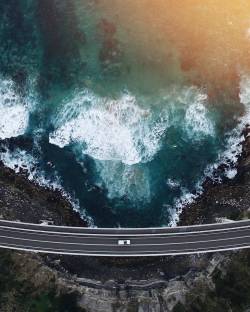 conflictingheart:  Drone Landscapes Sydney-based photographer Gabriel Scanu, uses her drone to capture stunning aerial shots of seasides and long roads. The colours mixed in each shot are absolutely stunning. Check out more of her work on Instagram. 