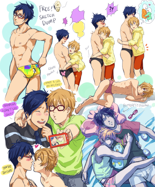 Free! Sketch Dump 2: Rei + Nagisa