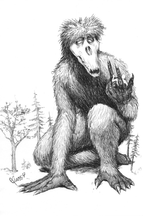 Alt King Kong Concept by Brett Gross. Ball point pen on bristol board vellum paper, 5.5″x