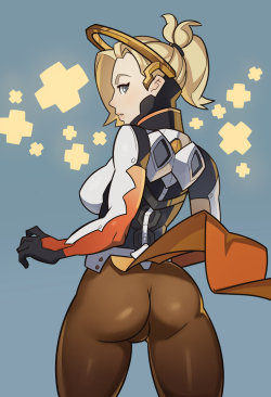 overbutts:  Overwatch, Mercy by SplashBrush