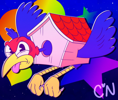 Kidcore-themed Wally Warbles for an art trade with @gutsywuts!!
💖 💛 💚 💙 💜