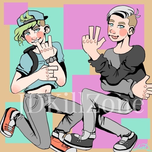 Made @therealjacksepticeye and pewdiepie RAD. (I’m trying to make an art style so I’m ca