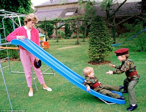 Diana and the boys at their Highgrove residence, 1986