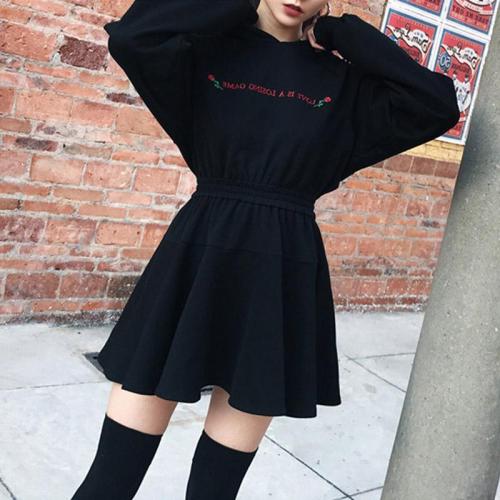 Rose Letter High Waist Hooded Black Dress starts at $34.90 ✨✨ Tag a friend who would love this. ❤️